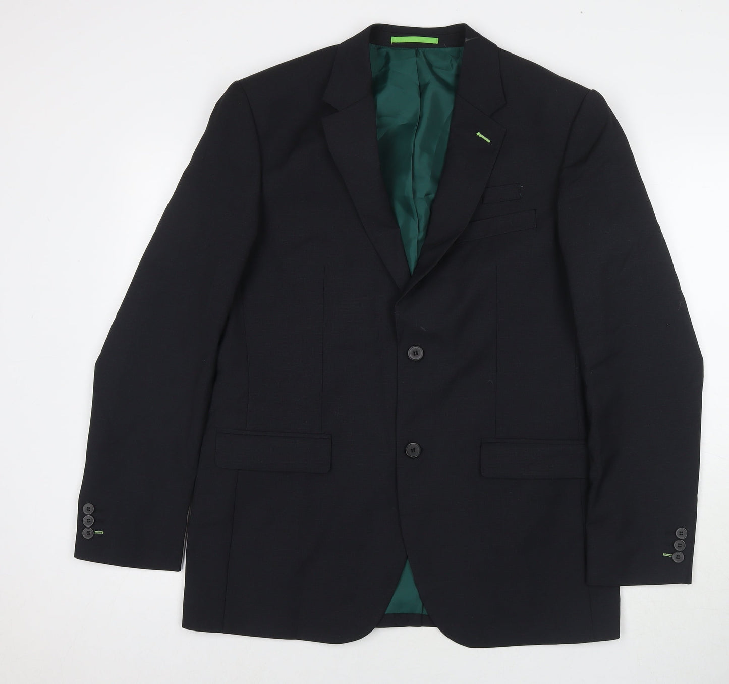 Dimensions Mens Black Polyester Jacket Suit Jacket Size 40 Regular