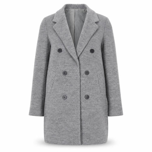 Boohoo Womens Grey Overcoat Coat Size 10 Button