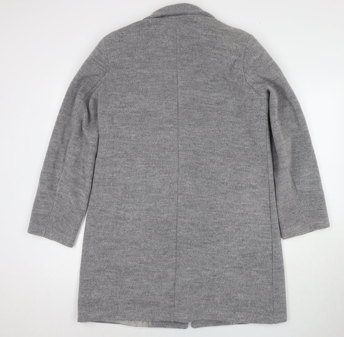 Boohoo Womens Grey Overcoat Coat Size 10 Button