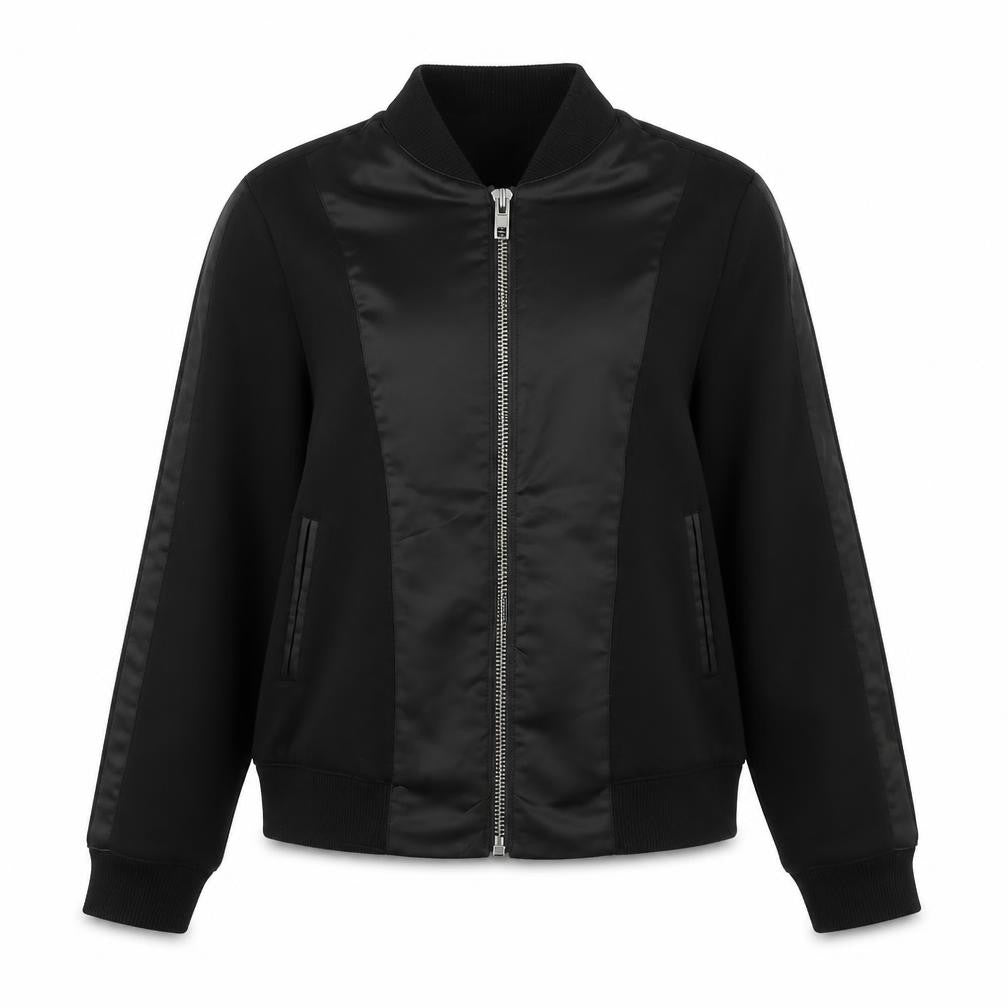 Label Lab Womens Black Bomber Jacket Coat Size 10 Zip