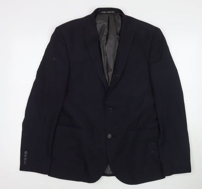 Next Mens Blue Polyester Jacket Suit Jacket Size 40 Regular