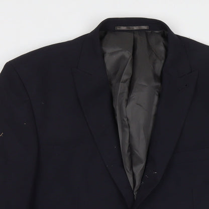 Next Mens Blue Polyester Jacket Suit Jacket Size 40 Regular