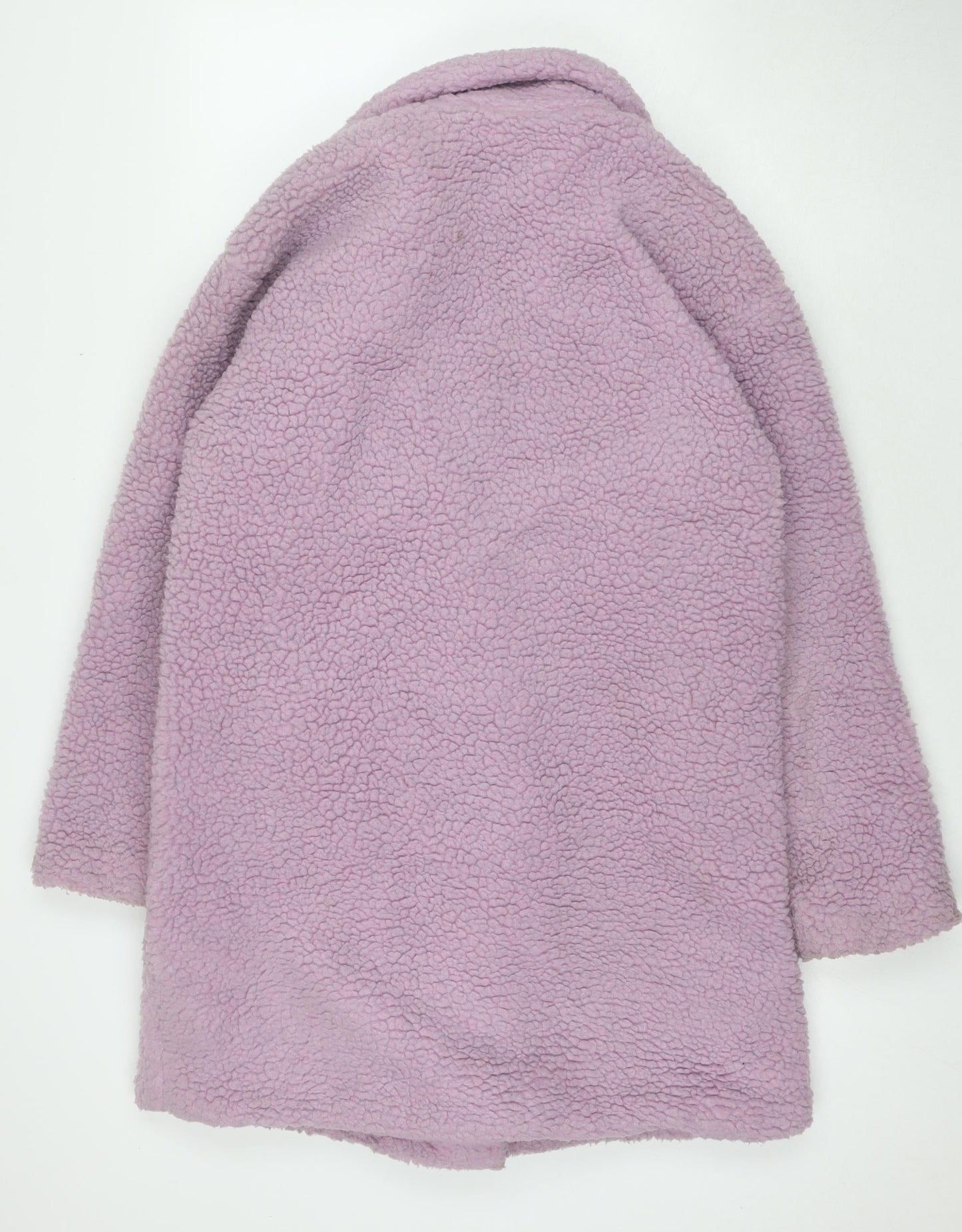PRETTYLITTLETHING Womens Purple Overcoat Coat Size 8 Button