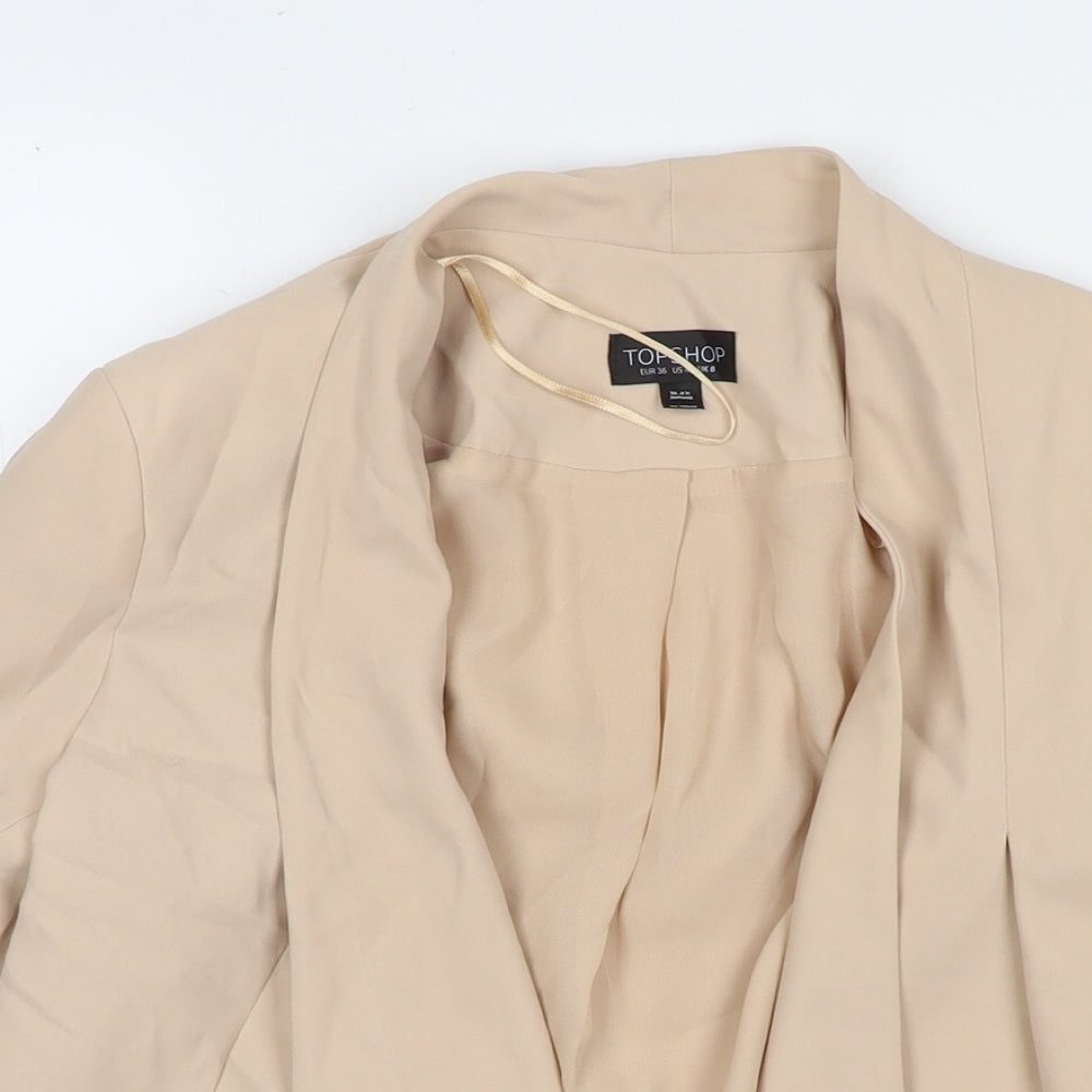 Topshop Womens Beige Jacket Blazer Size 8