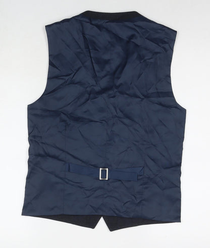 Next Mens Blue Wool Jacket Suit Waistcoat Size 38 Regular