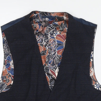 Next Mens Blue Wool Jacket Suit Waistcoat Size 38 Regular