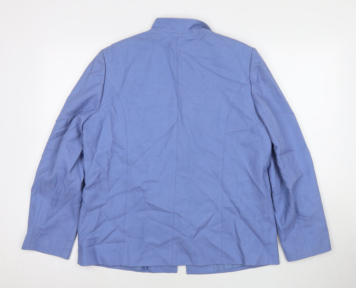 EWM Womens Blue Jacket Blazer Size 14