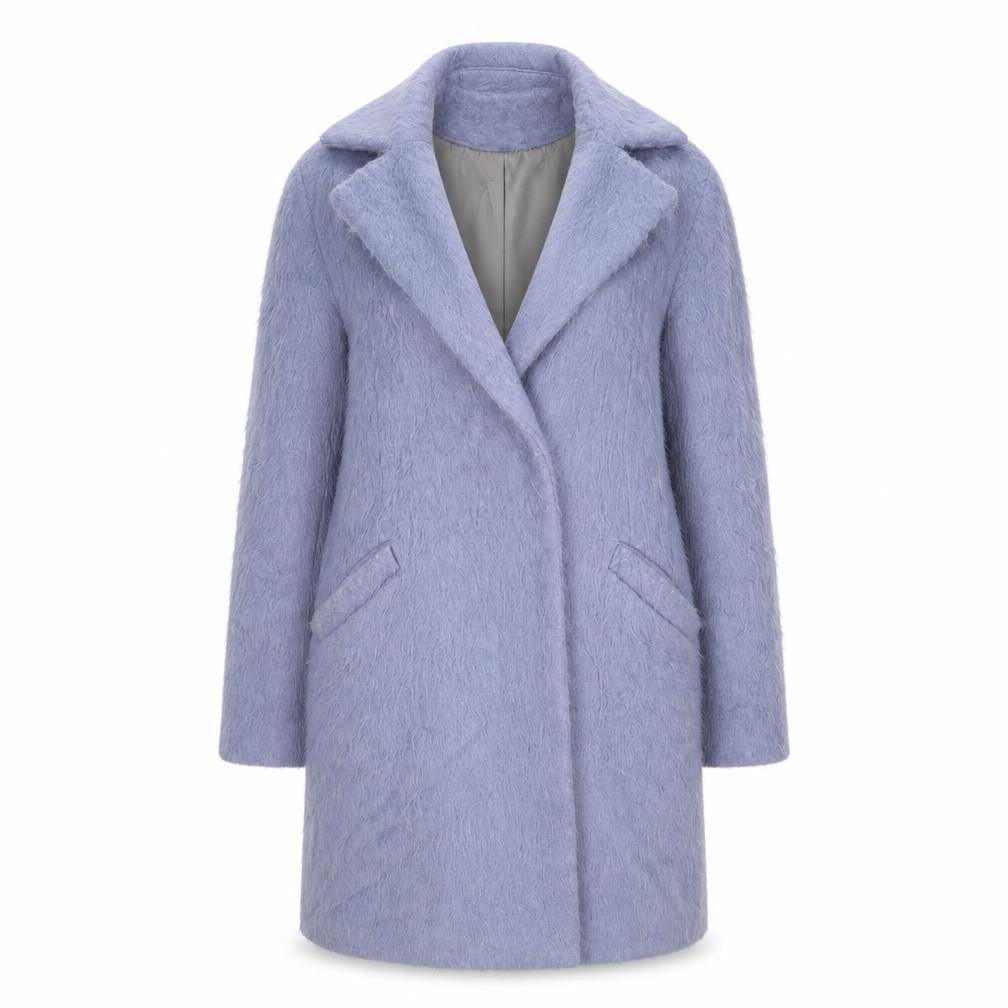 Topshop Womens Blue Overcoat Coat Size 6 Snap