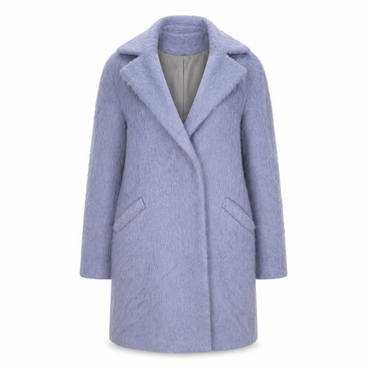 Topshop Womens Blue Overcoat Coat Size 6 Snap