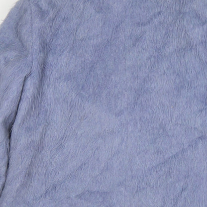 Topshop Womens Blue Overcoat Coat Size 6 Snap