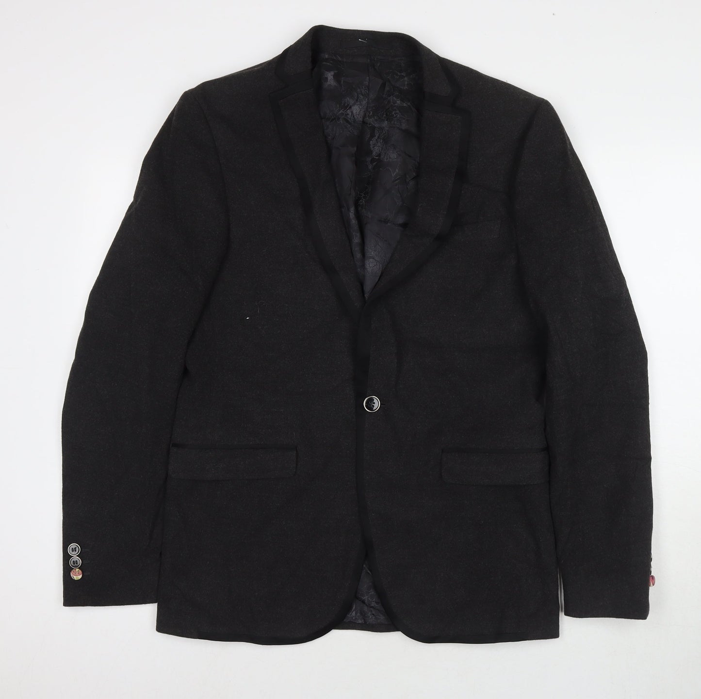 REMUS Mens Grey Polyester Jacket Suit Jacket Size 40 Regular