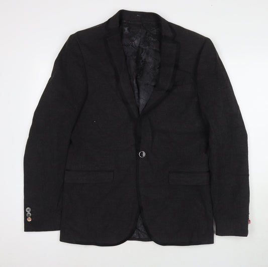 REMUS Mens Grey Polyester Jacket Suit Jacket Size 40 Regular