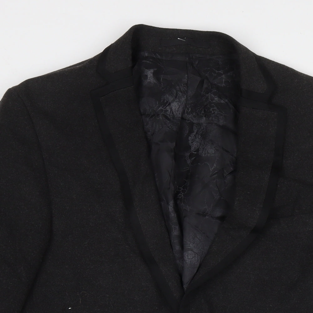 REMUS Mens Grey Polyester Jacket Suit Jacket Size 40 Regular