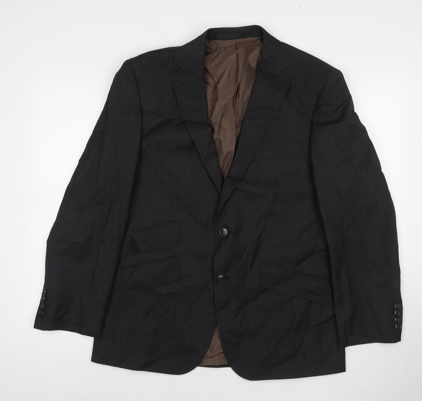 Marks and Spencer Mens Black Polyester Jacket Suit Jacket Size 40 Regular