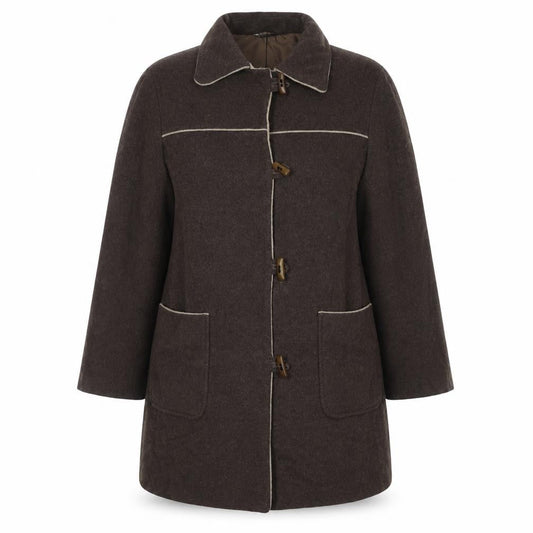 BHS Womens Brown Overcoat Coat Size 18 Toggle