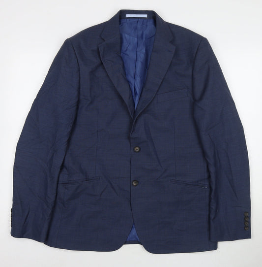 Marks and Spencer Mens Blue Wool Jacket Suit Jacket Size 40 Regular