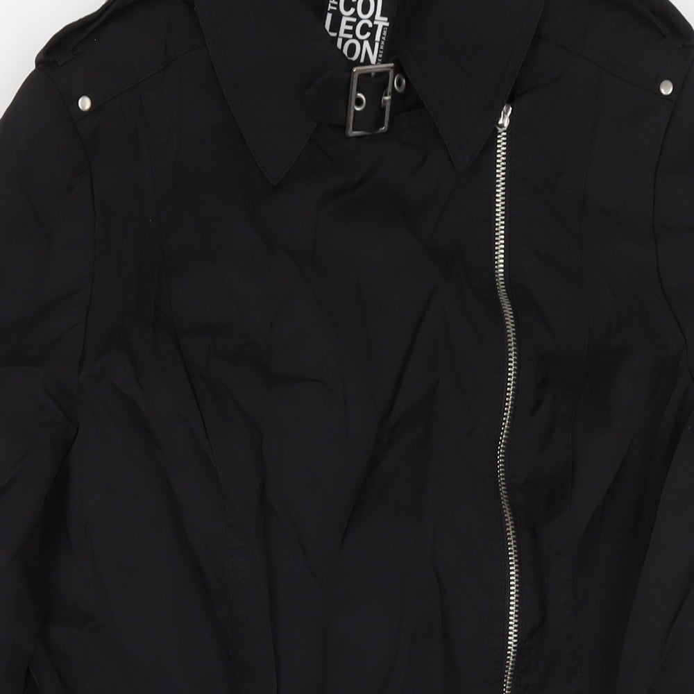 Debenhams Womens Black Trench Coat Coat Size 14 Zip
