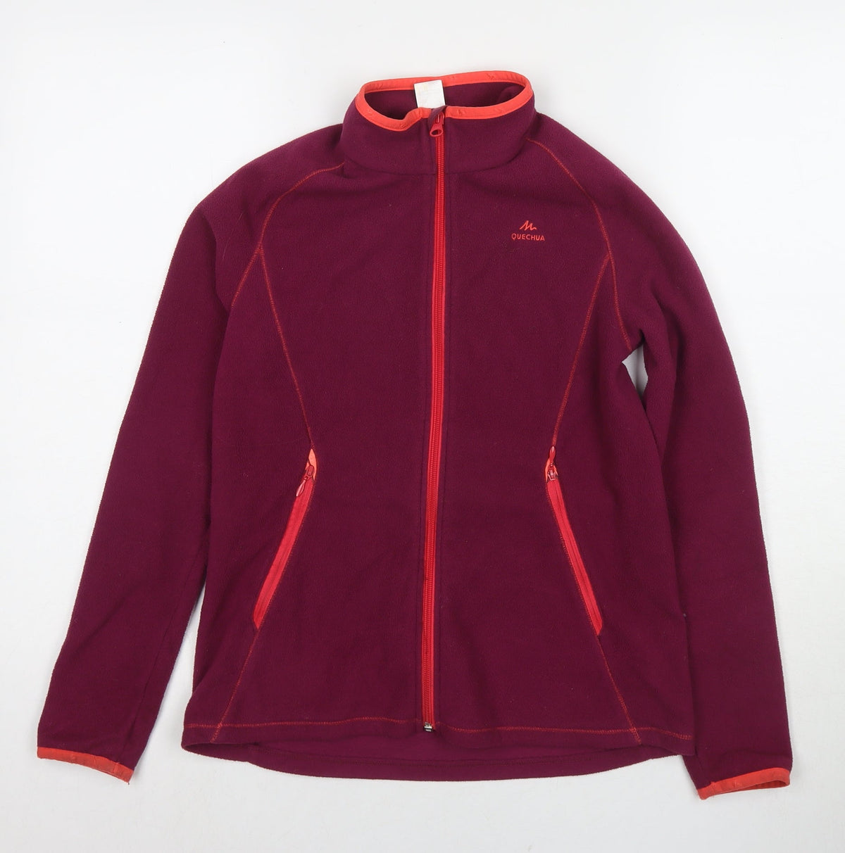 Additional front view of Decathlon girls’ purple jacket, size 12-13, years zip