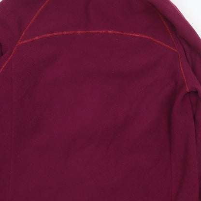 Brand and care label for Decathlon girls’ purple jacket, size 12-13, years zip