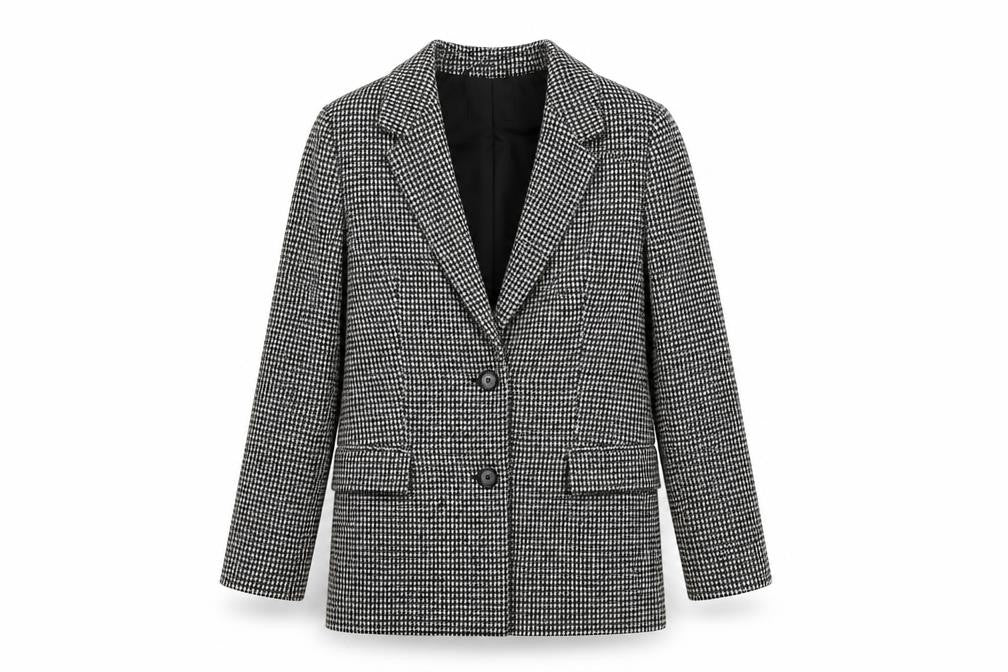 Marks & Spencer Womens Black Geometric Jacket Blazer Size 8 Button