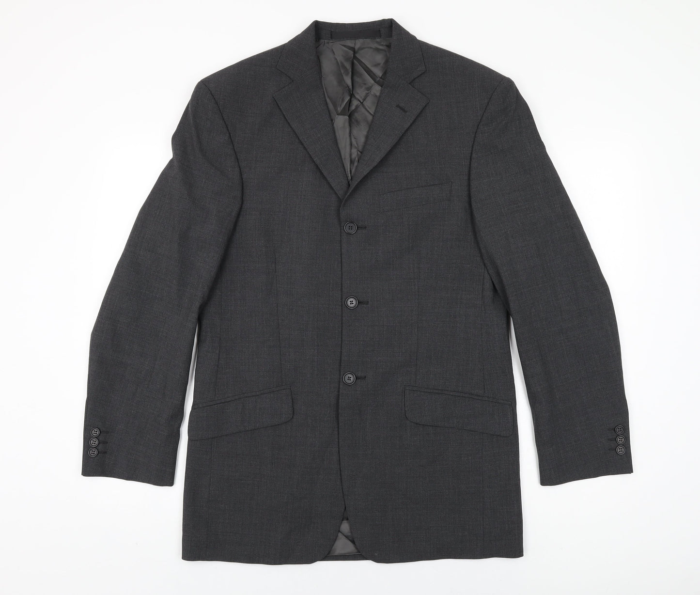 Marks and Spencer Mens Grey Polyester Jacket Suit Jacket Size 36 Regular