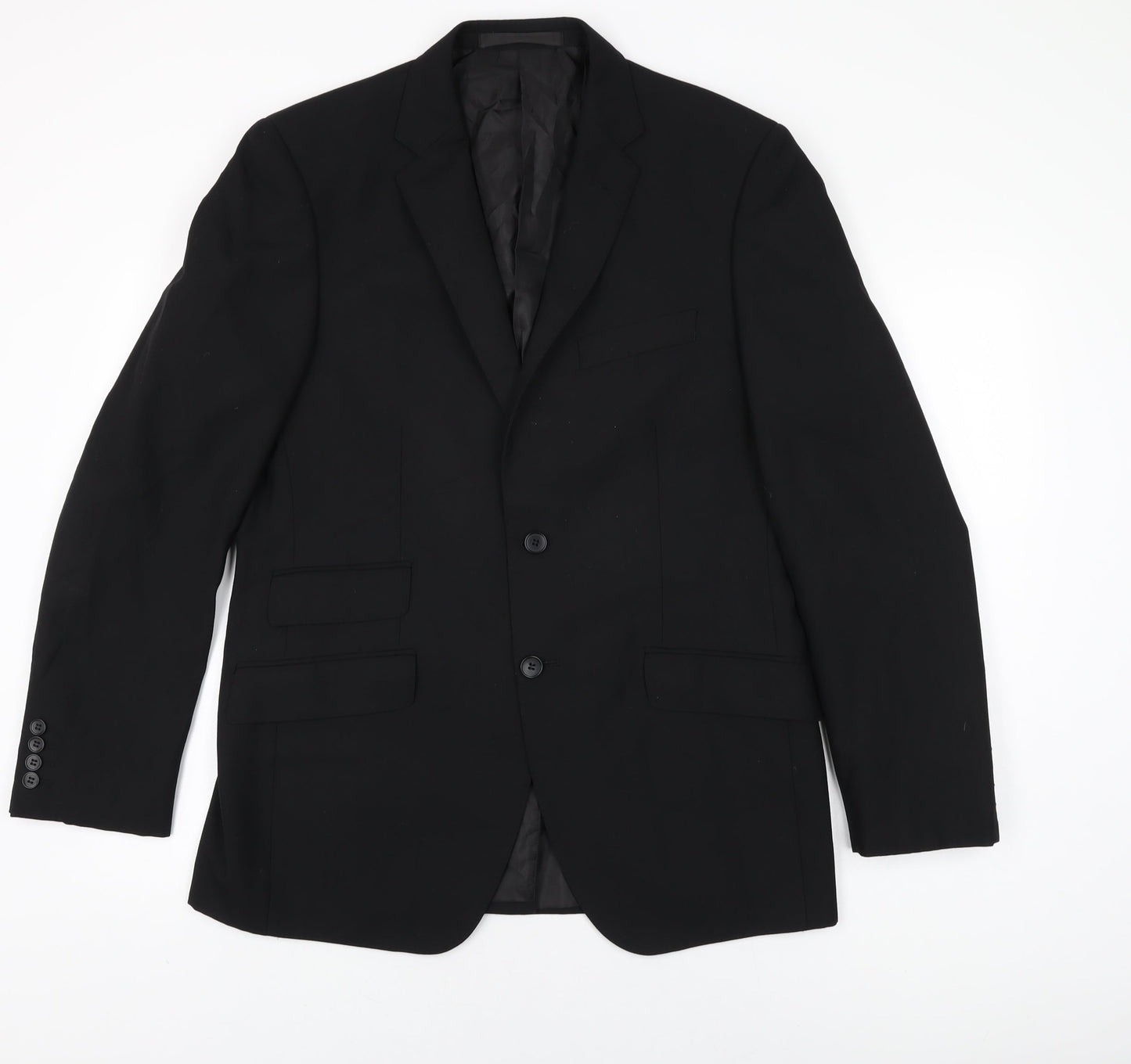 Marks and Spencer Mens Black Polyester Jacket Suit Jacket Size 40 Regular
