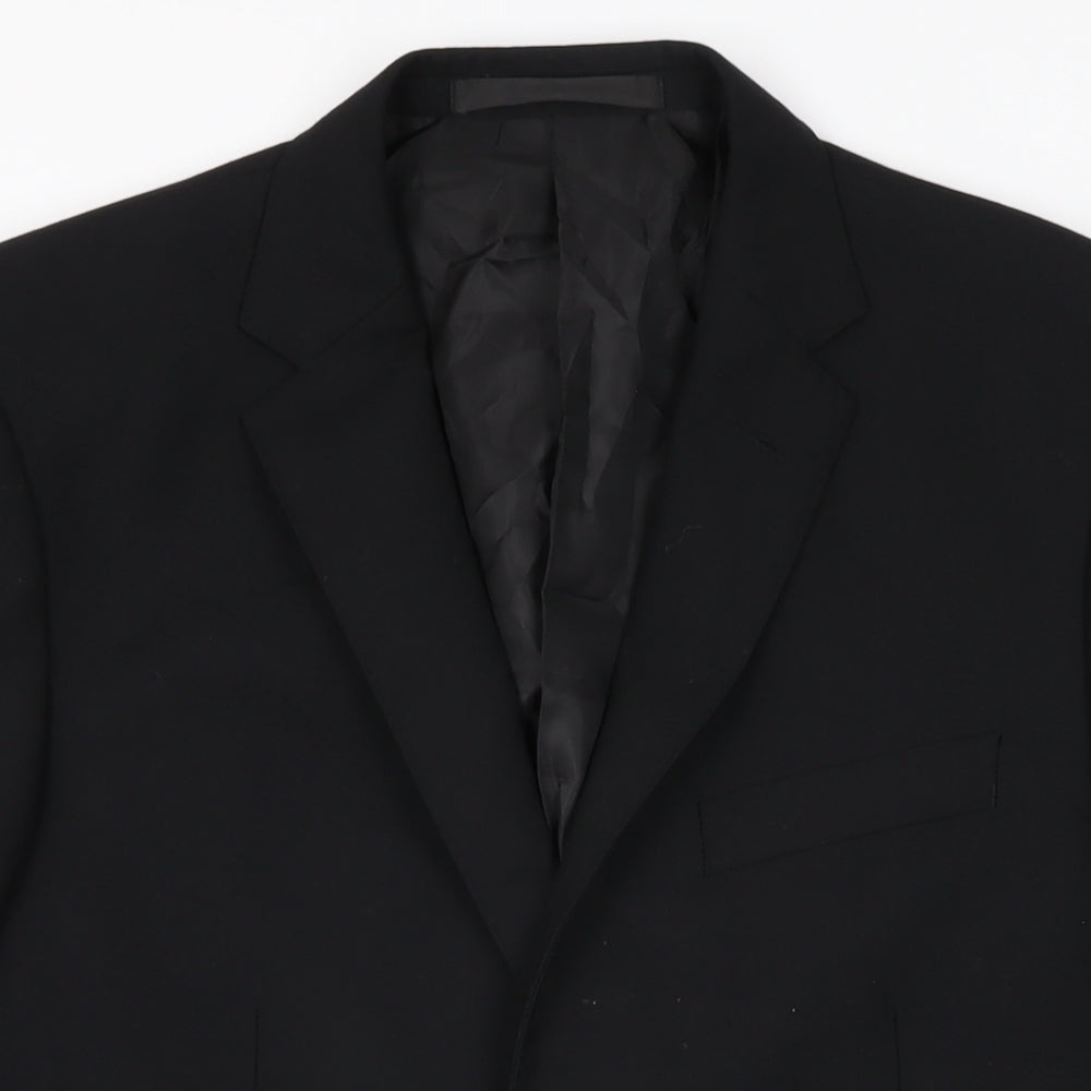 Marks and Spencer Mens Black Polyester Jacket Suit Jacket Size 40 Regular