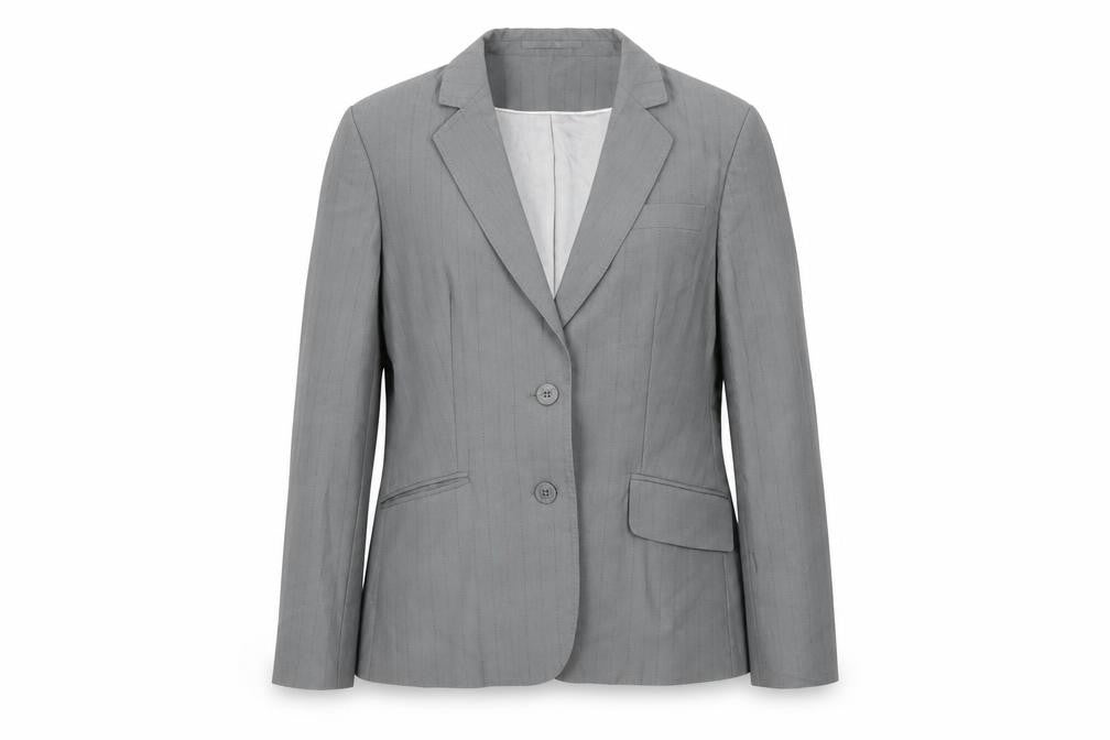 NEXT Womens Grey Striped Polyester Jacket Suit Jacket Size 14