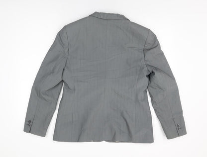 Next Womens Grey Striped Polyester Jacket Suit Jacket Size 14