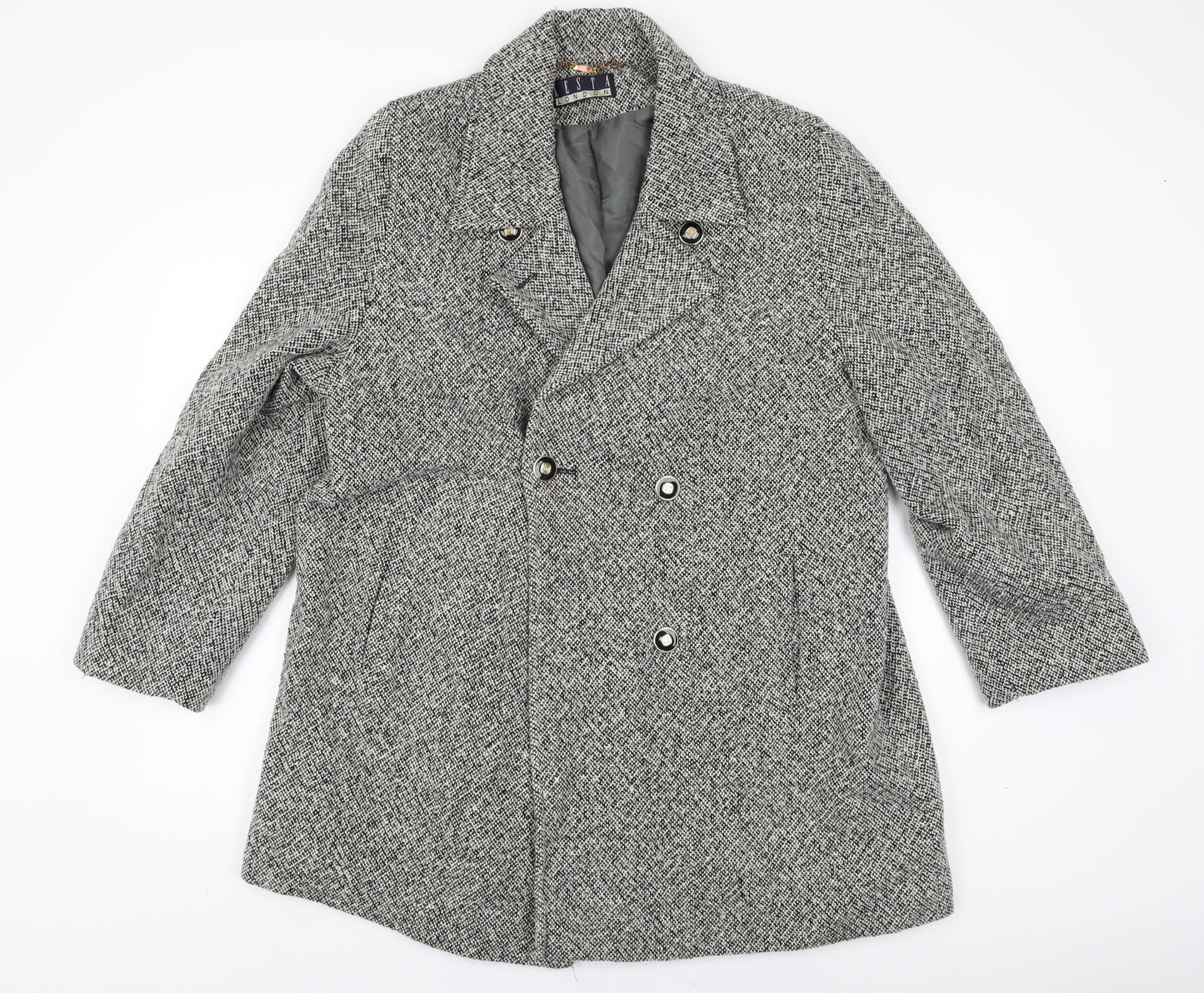 Kesta Womens Black Overcoat Coat Size 16 Button
