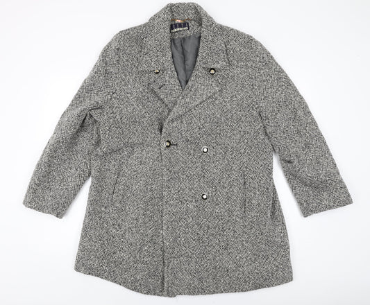 Kesta Womens Black Overcoat Coat Size 16 Button