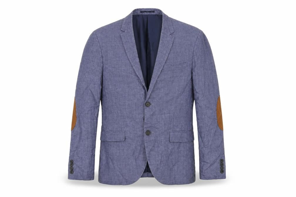 H&M Mens Blue Polyester Jacket Blazer Size 38 Regular