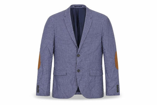 H&M Mens Blue Polyester Jacket Blazer Size 38 Regular