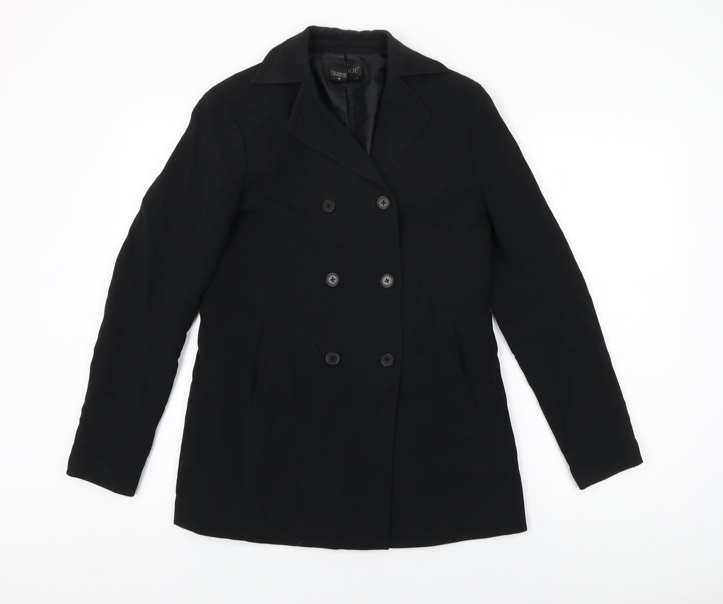 Episode Womens Black Jacket Coat Size 4 Button