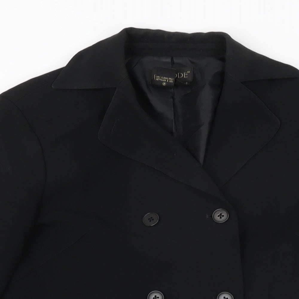 Episode Womens Black Jacket Coat Size 4 Button