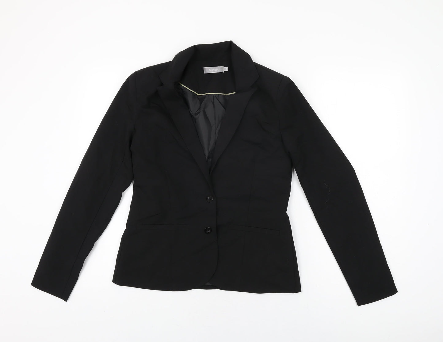 Fransa Womens Black Jacket Blazer Size 6 Button
