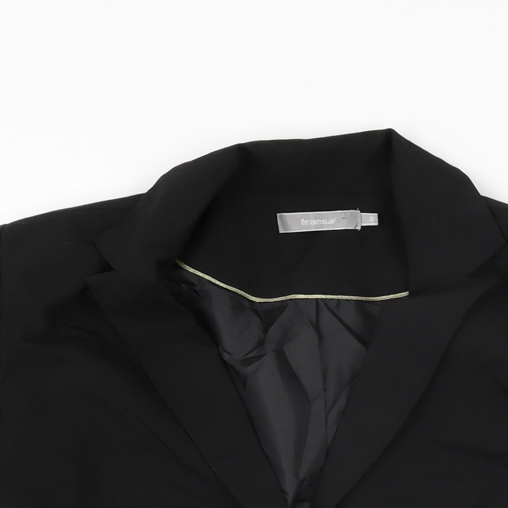Fransa Womens Black Jacket Blazer Size 6 Button