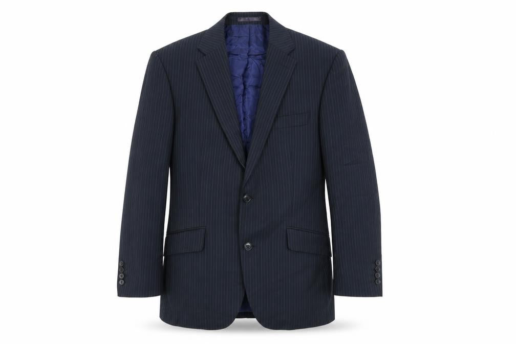 City Survival Mens Black Striped Polyester Jacket Suit Jacket Size 38 Regular