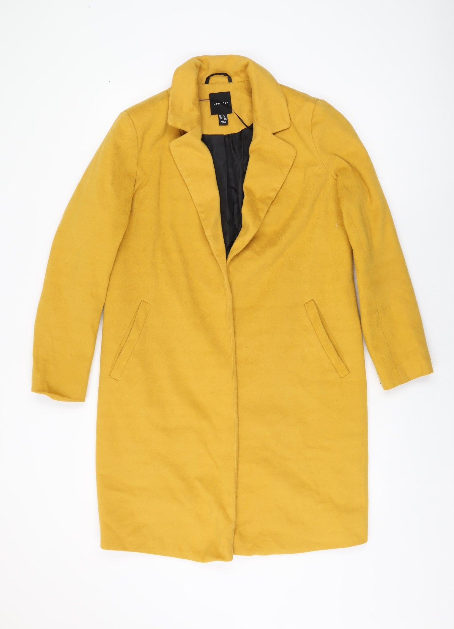 New Look Womens Yellow Overcoat Coat Size 8
