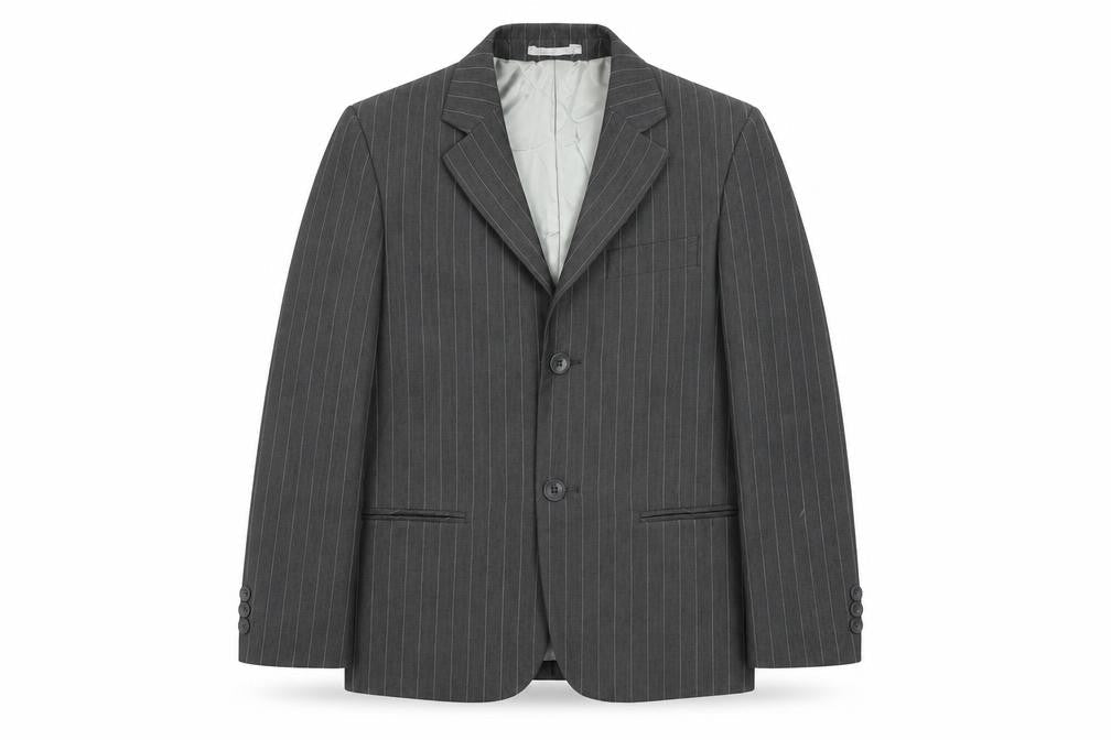 Device Womens Grey Striped Polyester Jacket Blazer Size 10
