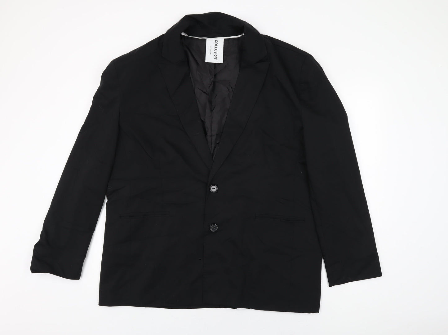 COLLUSION Womens Black Jacket Blazer Size 14 Button