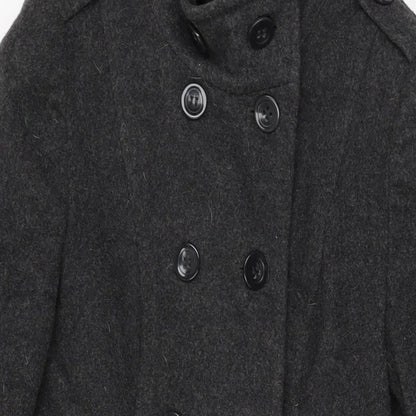Marks & Spencer Womens Grey Overcoat Coat Size 10 Button