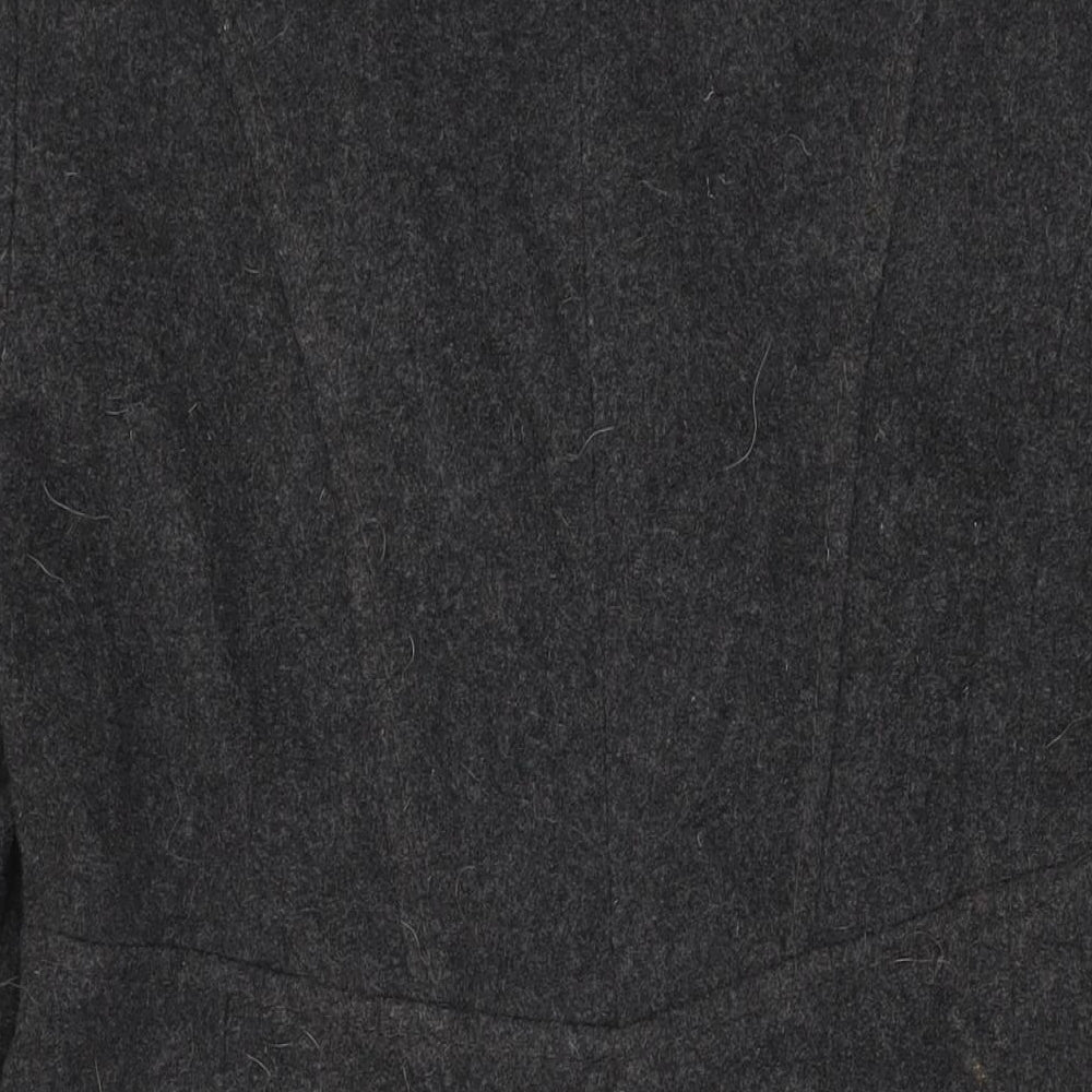 Marks & Spencer Womens Grey Overcoat Coat Size 10 Button