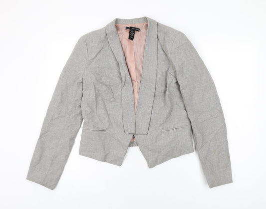 Apostrophe Womens Grey Jacket Size 8 Hook & Eye