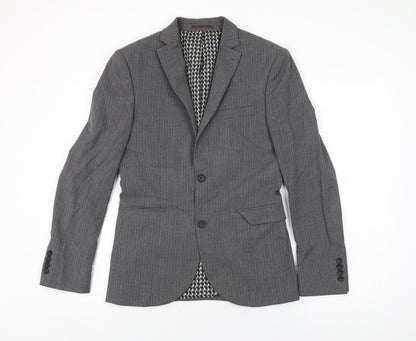 Next Mens Grey Polyester Jacket Suit Jacket Size 36 Regular