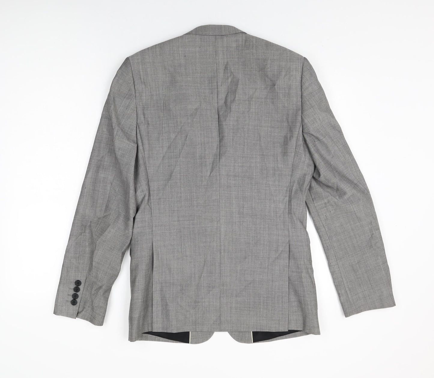 Topman Mens Grey Wool Jacket Suit Jacket Size 36 Regular