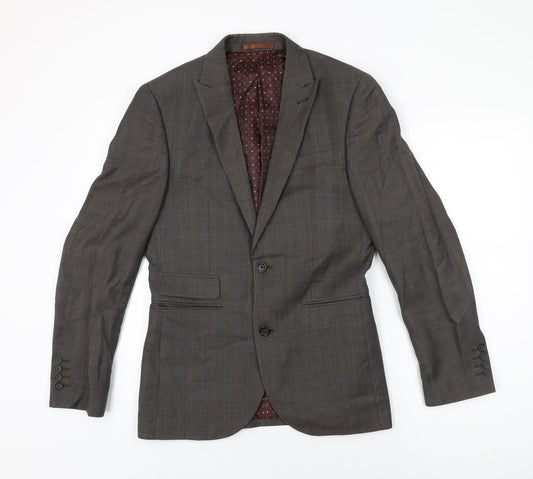 NEXT Mens Grey Polyester Jacket Suit Jacket Size 36 Regular