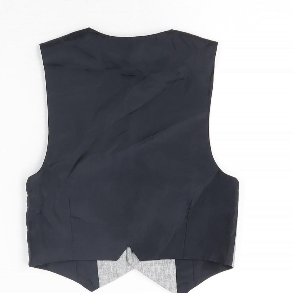 Urban Rascals Boys Grey Polyester Basic Button-Up Size 4 Years V-Neck Button - Waistcoat