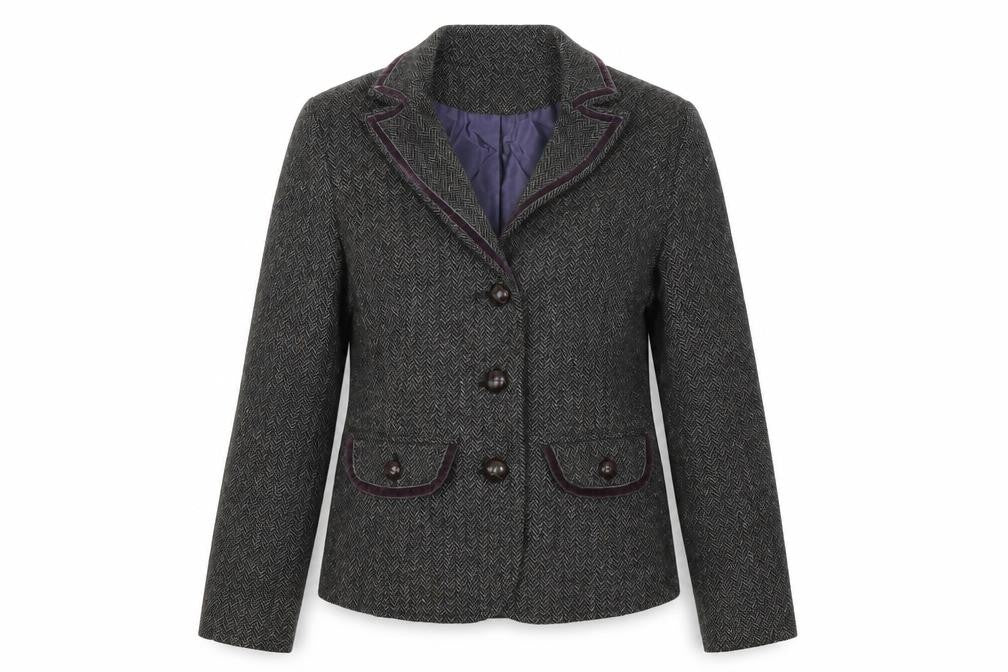 Crew Clothing Womens Grey Jacket Size 8 Button