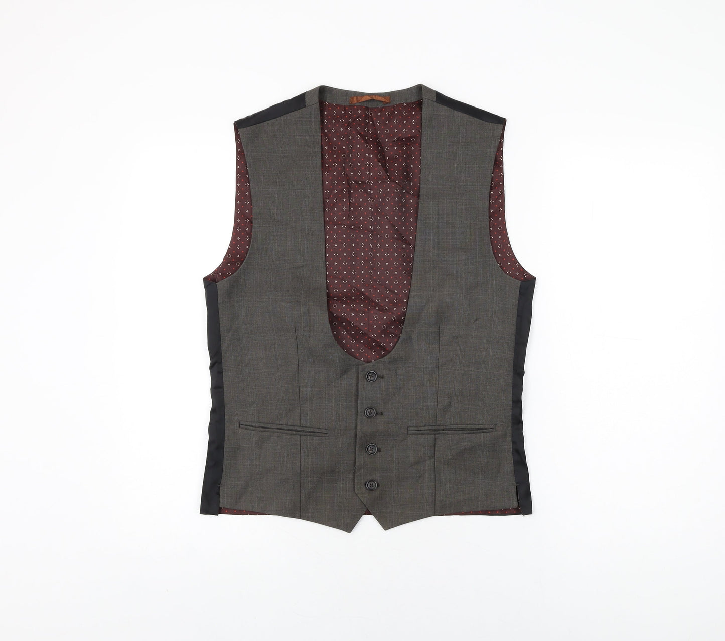 NEXT Mens Grey Polyester Jacket Suit Waistcoat Size 36 Regular